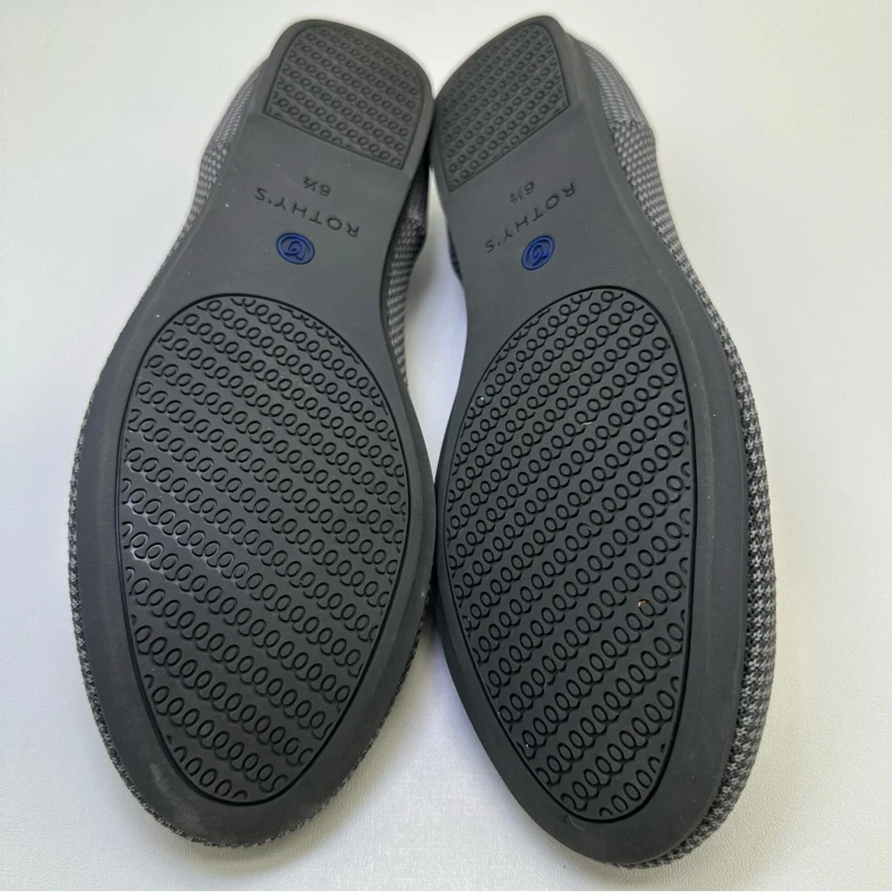 ROTHY'S The Flat Charcoal Knit Fabric Slip On Ballet Flats round toes size W 6.5